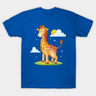 Hand Drawn Cartoon Giraffe T-Shirt